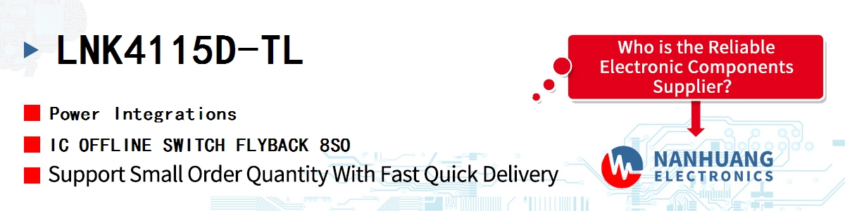 LNK4115D-TL Power Integrations IC OFFLINE SWITCH FLYBACK 8SO