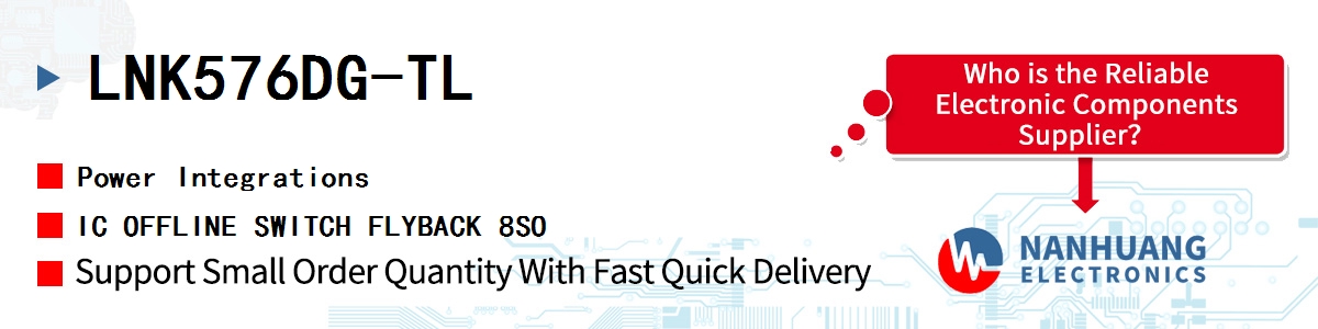 LNK576DG-TL Power Integrations IC OFFLINE SWITCH FLYBACK 8SO