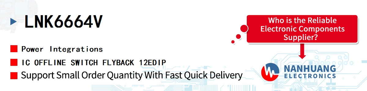 LNK6664V Power Integrations IC OFFLINE SWITCH FLYBACK 12EDIP
