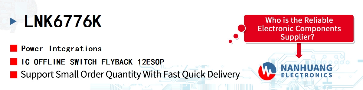 LNK6776K Power Integrations IC OFFLINE SWITCH FLYBACK 12ESOP