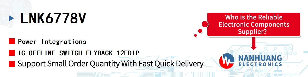 LNK6778V Power Integrations IC OFFLINE SWITCH FLYBACK 12EDIP