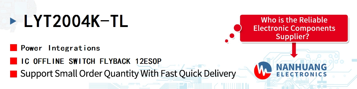 LYT2004K-TL Power Integrations IC OFFLINE SWITCH FLYBACK 12ESOP