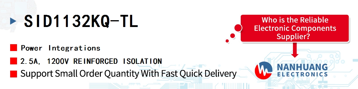 SID1132KQ-TL Power Integrations 2.5A, 1200V REINFORCED ISOLATION
