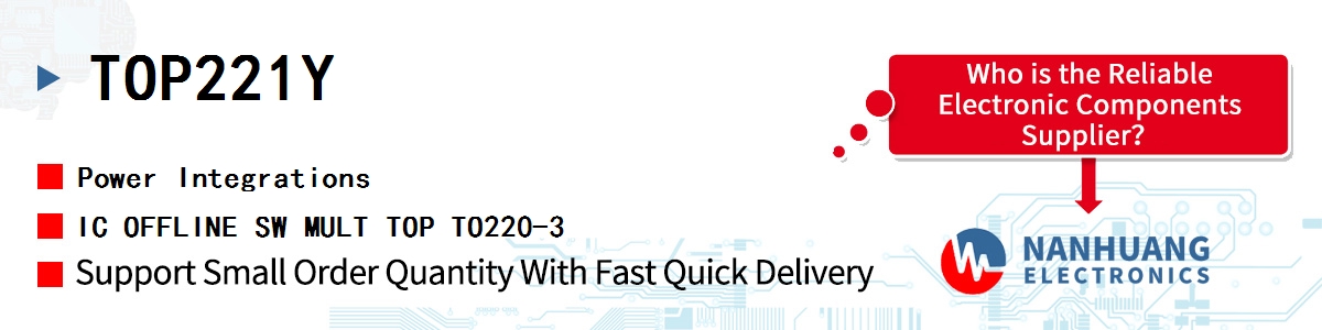 TOP221Y Power Integrations IC OFFLINE SW MULT TOP TO220-3
