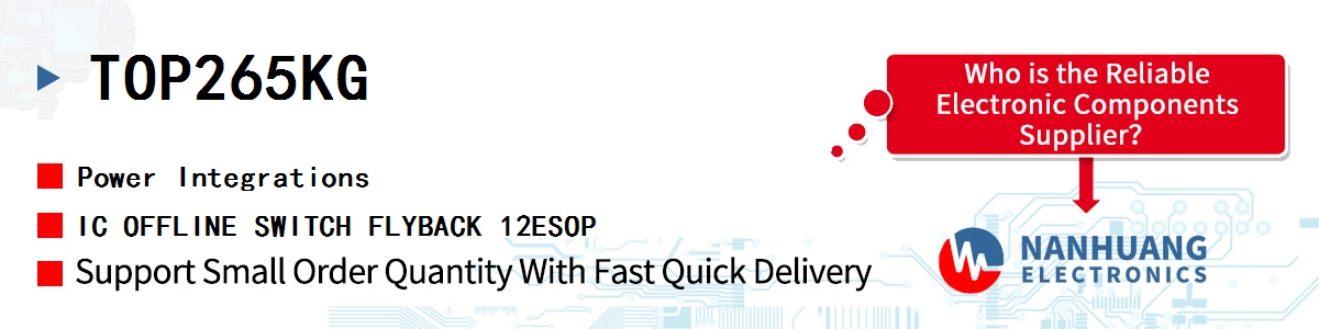 TOP265KG Power Integrations IC OFFLINE SWITCH FLYBACK 12ESOP