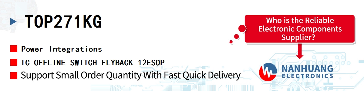 TOP271KG Power Integrations IC OFFLINE SWITCH FLYBACK 12ESOP
